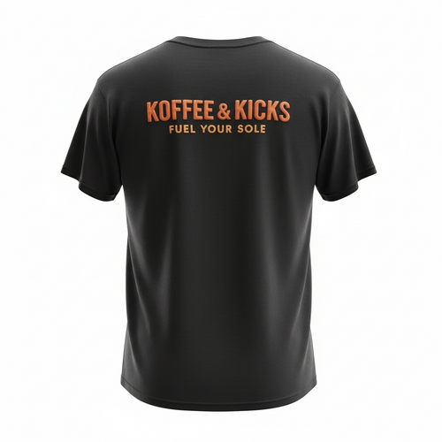 Black 100%Cotton Koffee&Kicks T-Shirt