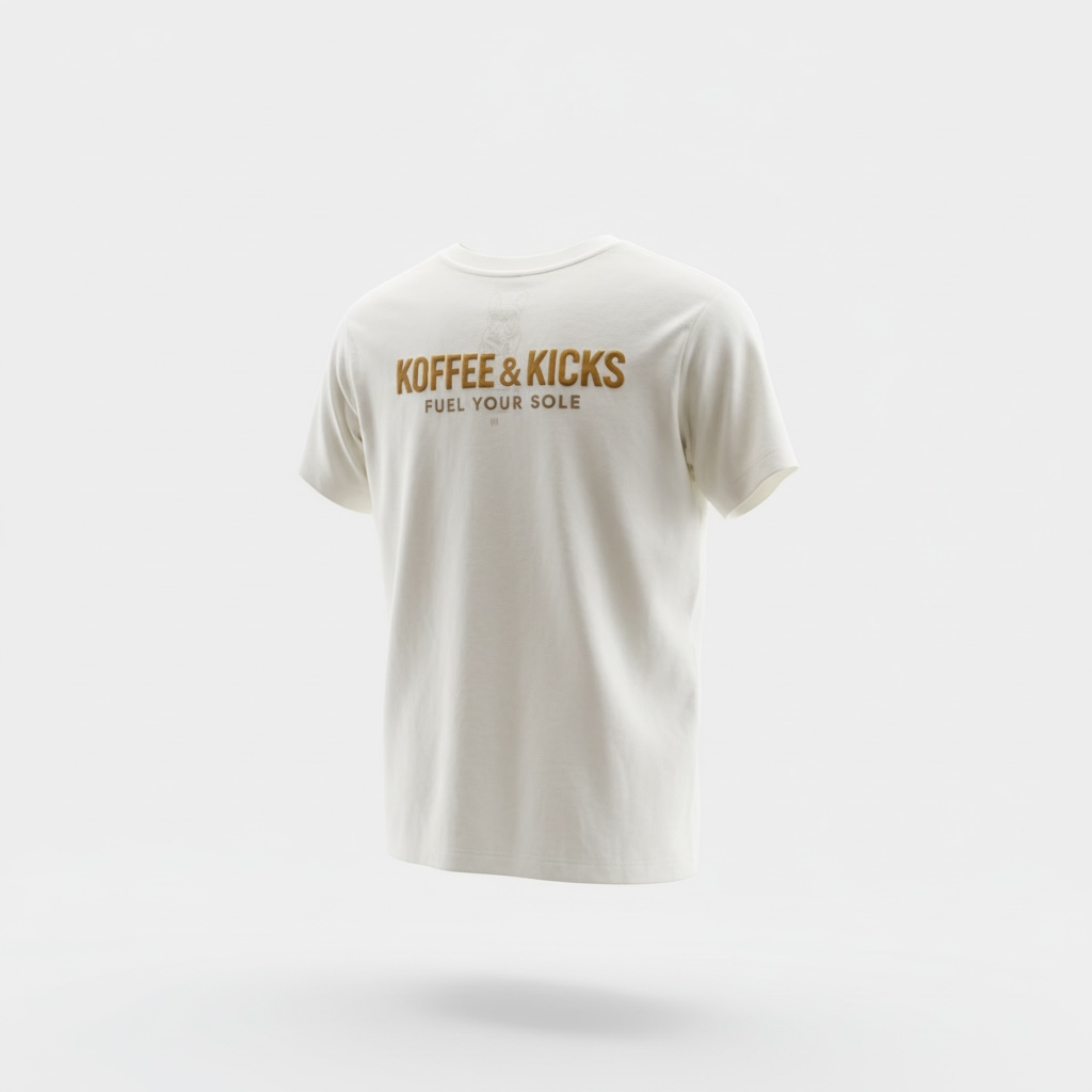 White/Gold Active Workout Koffee&Kicks T-Shirt
