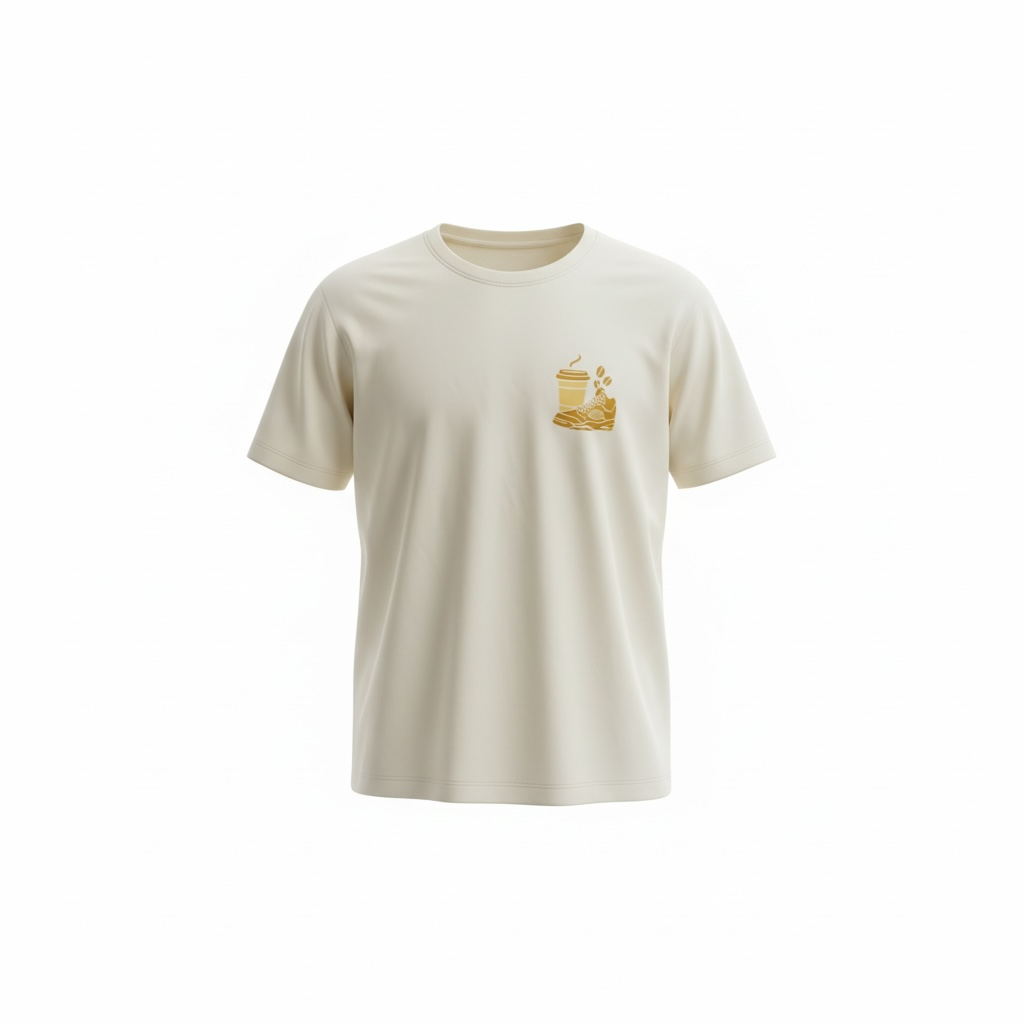 White/Gold Active Workout Koffee&Kicks T-Shirt